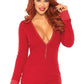 Brushed Rib Romper - Medium/ Large - Red