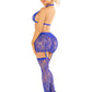 Blue 3pc Bra Top, Garter Skirt, and Stockings - Os