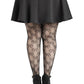 Plus Bow Net Tights - 1x 2x - Black