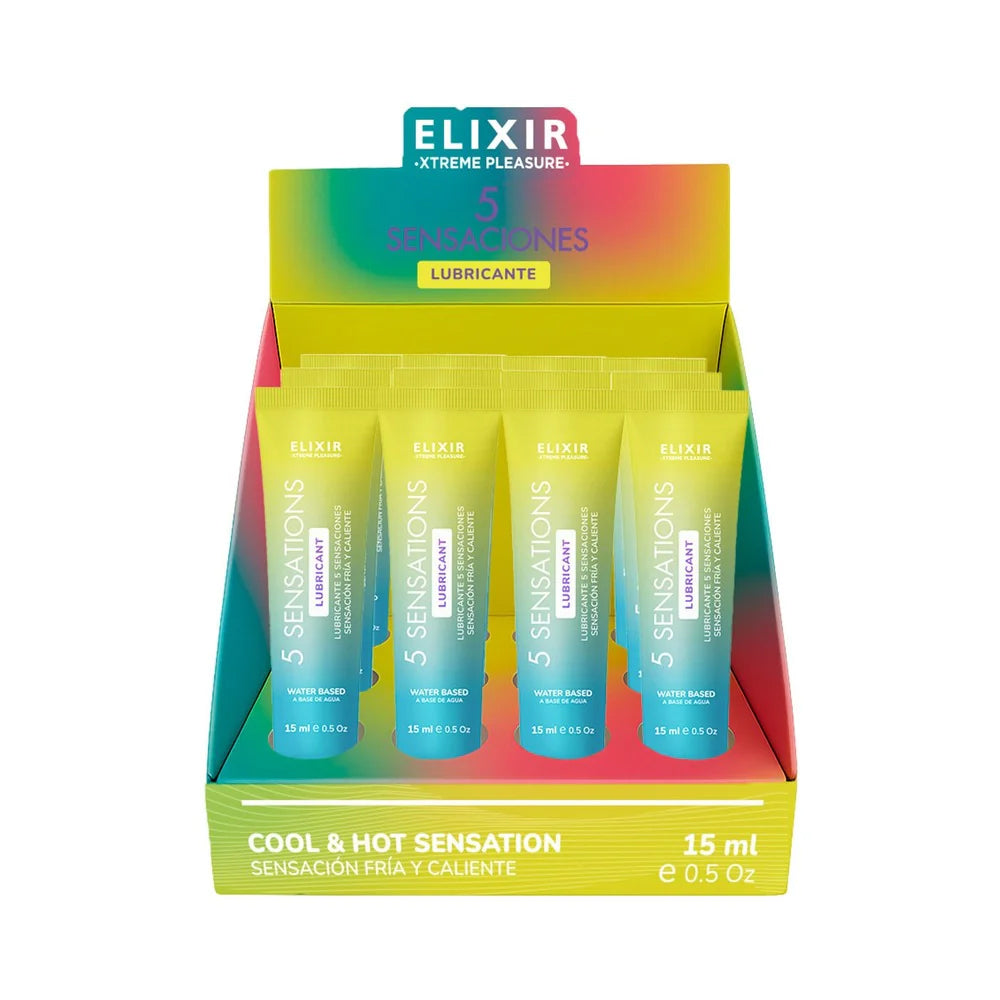 Elixir 5 Sensations Lubricant 15ml 0.5 Fl Oz - 12pc Display