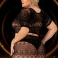 2 Piece Crop Top and Skirt Set - Queen Size - Black