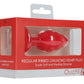 Regular Ribbed Diamond Heart Plug - Red