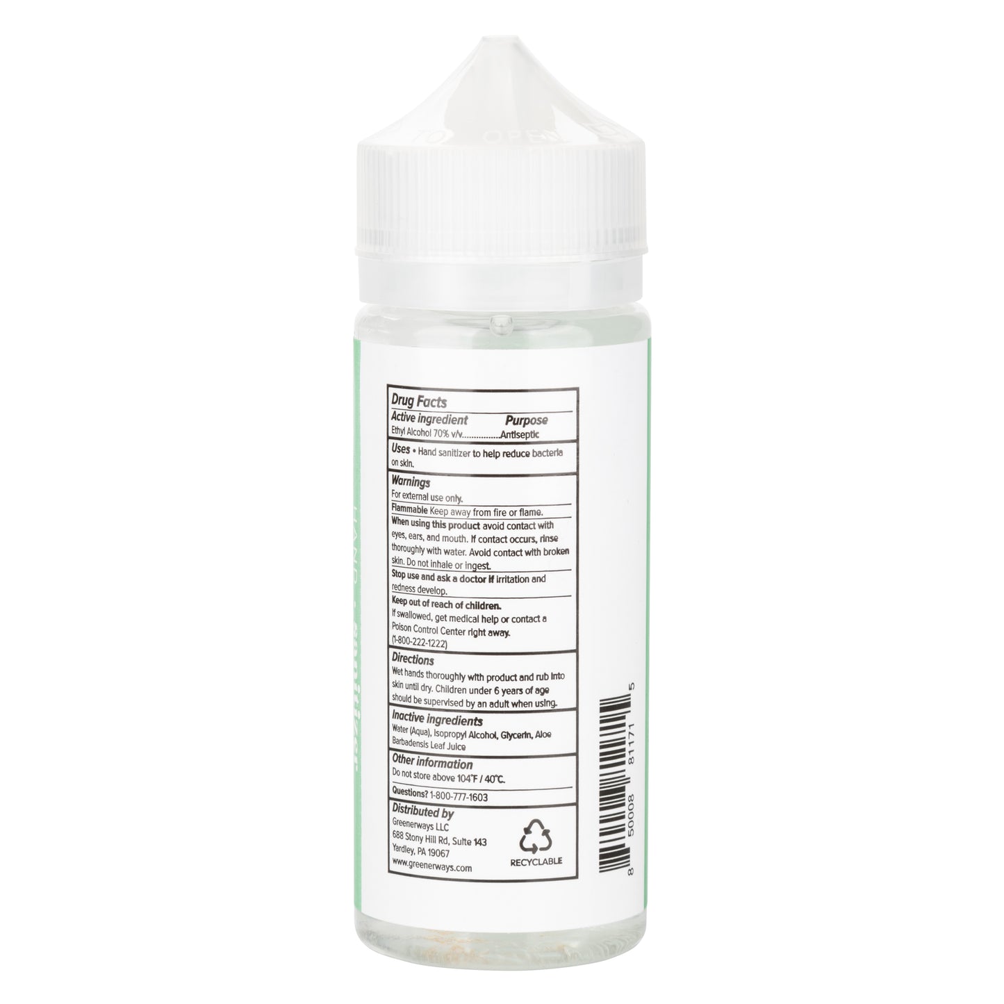 Hand Santizer - 4 Fl. Oz./ 120 ml
