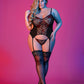 Sexy Time Merry Widow and G-String Set - Black - 1x-3x