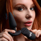 21x Silicone Butt Plug With Remote - Black