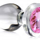 Pink Gem Glass Anal Plug - Large