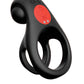 Red Dot Vibrating Cock Ring V2 With Remote - Black/red