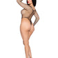 High-Cut Industrial Net Bodysuit - Os - Black