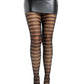 Cosima Striped Net Tights - Os - Black