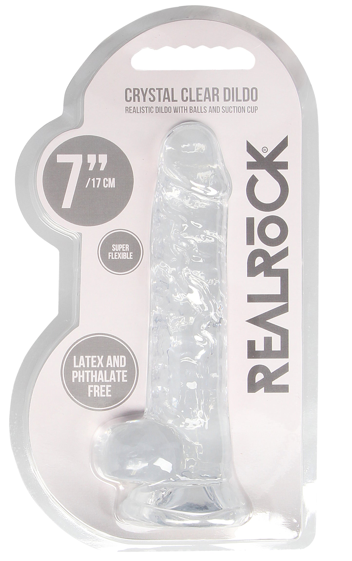 7 Inch Realistic Dildo With Balls - Translucent