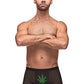 Private Screening Pot Leaf Pouch Short Black