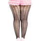 Plus Sweetheart Striped Tights - 1x 2x - Black/pink