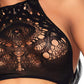 2 Pc Crop Top & Panty - Black - S/m