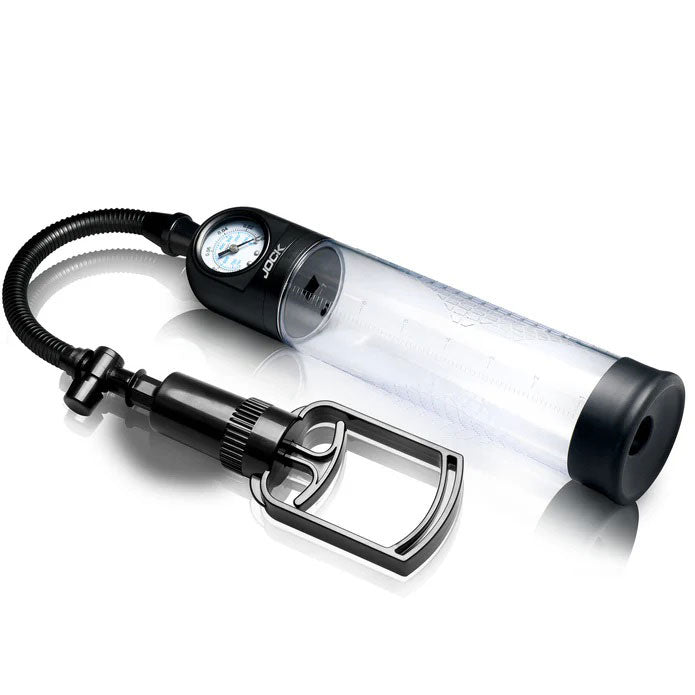 Pump Up Gauge Penis Pump With Pull Rod - Clear