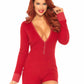 Brushed Rib Romper - X-Large- Red