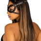 Vegan Leather Studded Cat Mask - Black
