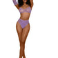 Lace Bralette Panty and Gloves Set - Os - Lilac