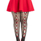 Plus Sweetheart Striped Tights Black Red