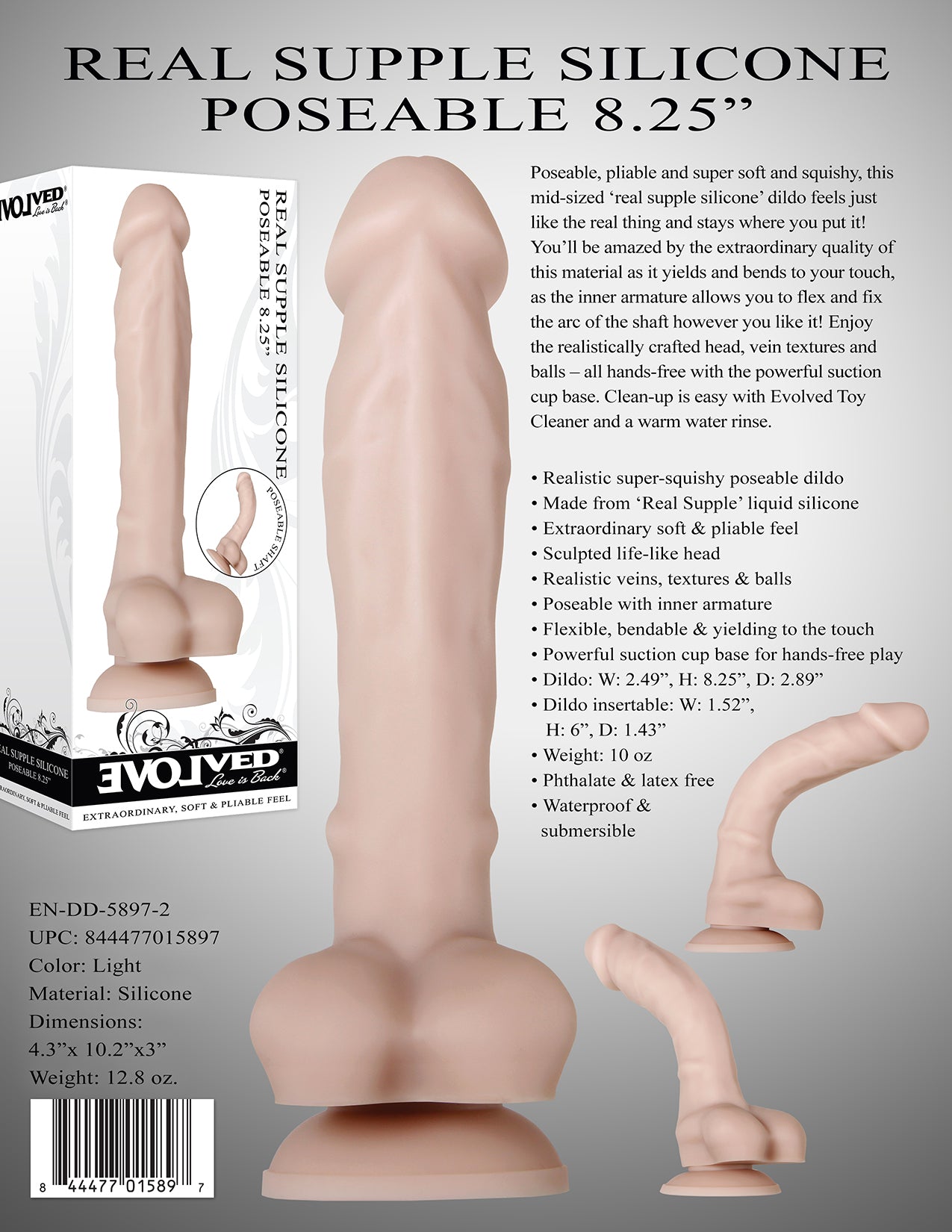 Real Supple Silicone Poseable 8.25 Inch