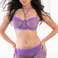 3 Piece Fishnet Boyshort Lingerie Garter Set and Stockings - Os - Orchid Haze