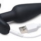 21x Silicone Butt Plug With Remote - Black