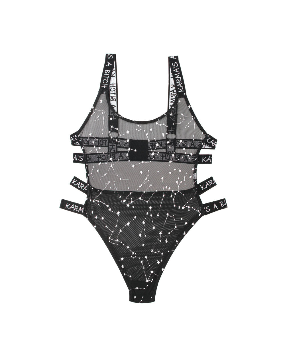Karma's a Bitch Bodysuit - Black - S/m