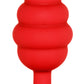 Regular Ribbed Diamond Heart Plug - Red