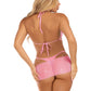 3 Pc Rhinestone Mesh Set - Medium/large - Baby Pink