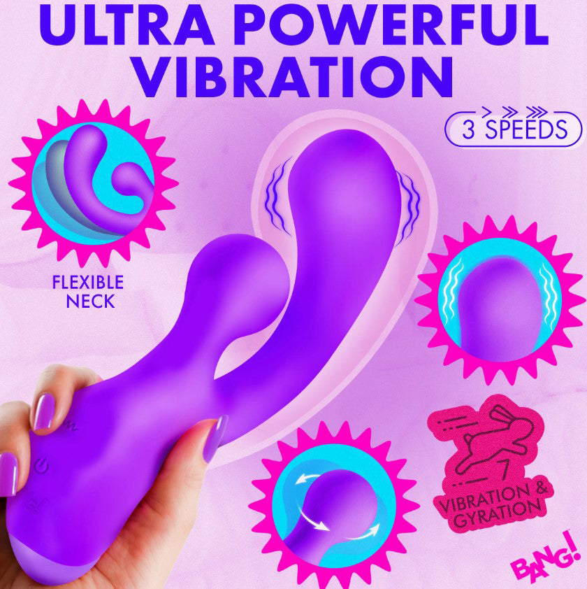Gyro Rabbit Silicone Vibrator - Purple