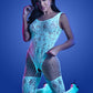 Illuminate Crotchless Teddy Bodystocking - One Size - White/blue
