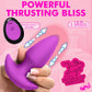 Thrusting and Vibrating Silicone Butt Plug - Purple