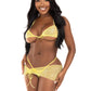 3 Pc Rhinestone Mesh Set - Medium/large - Baby Yellow