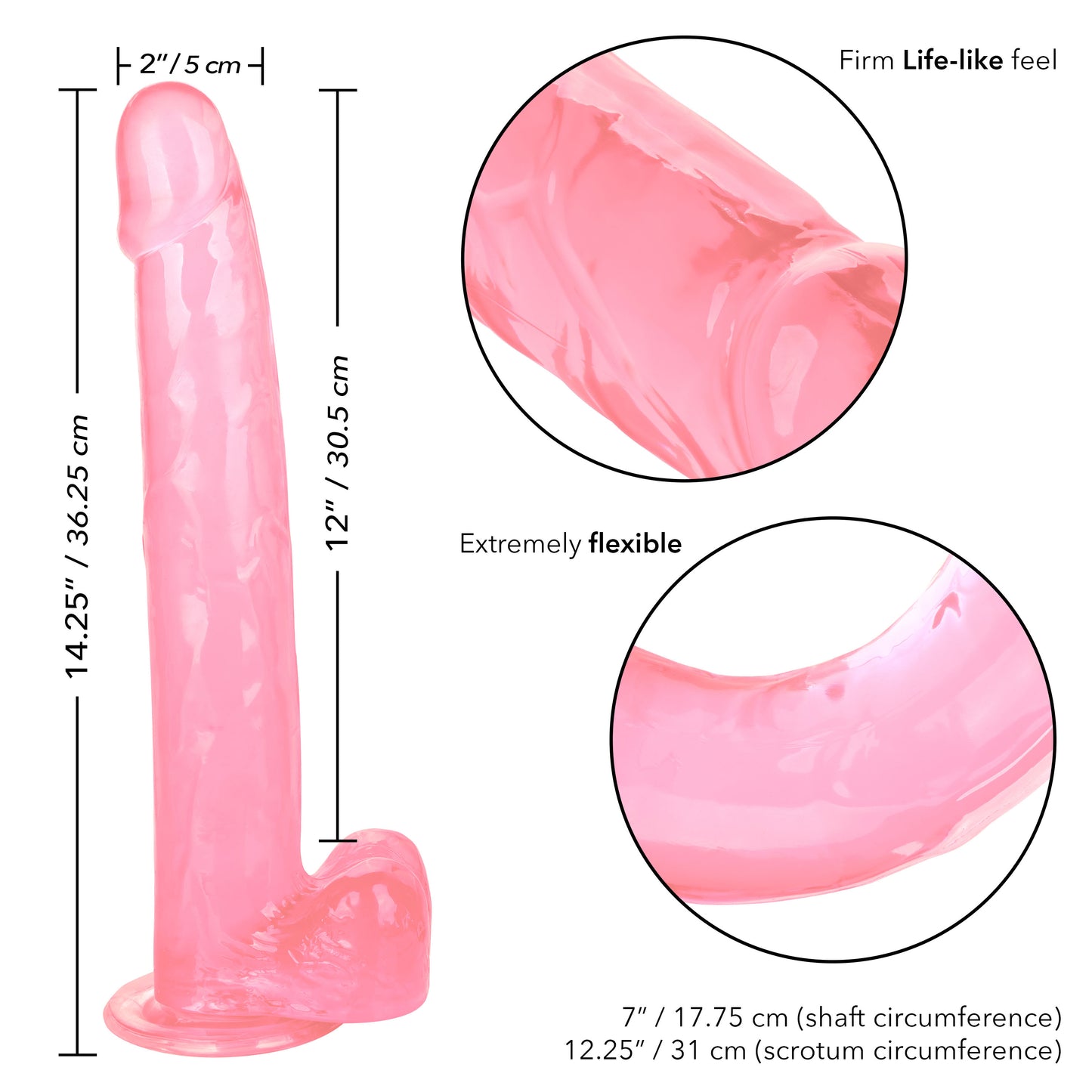 Size Queen 12 inch/30.5 Cm - Pink