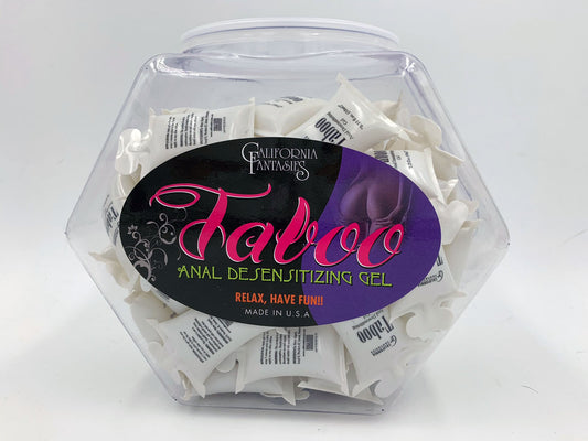 Taboo - Anal Desensitizing Gel - 72 Piece Fishbowl - 10 ml Pillows CF-TAB-10D