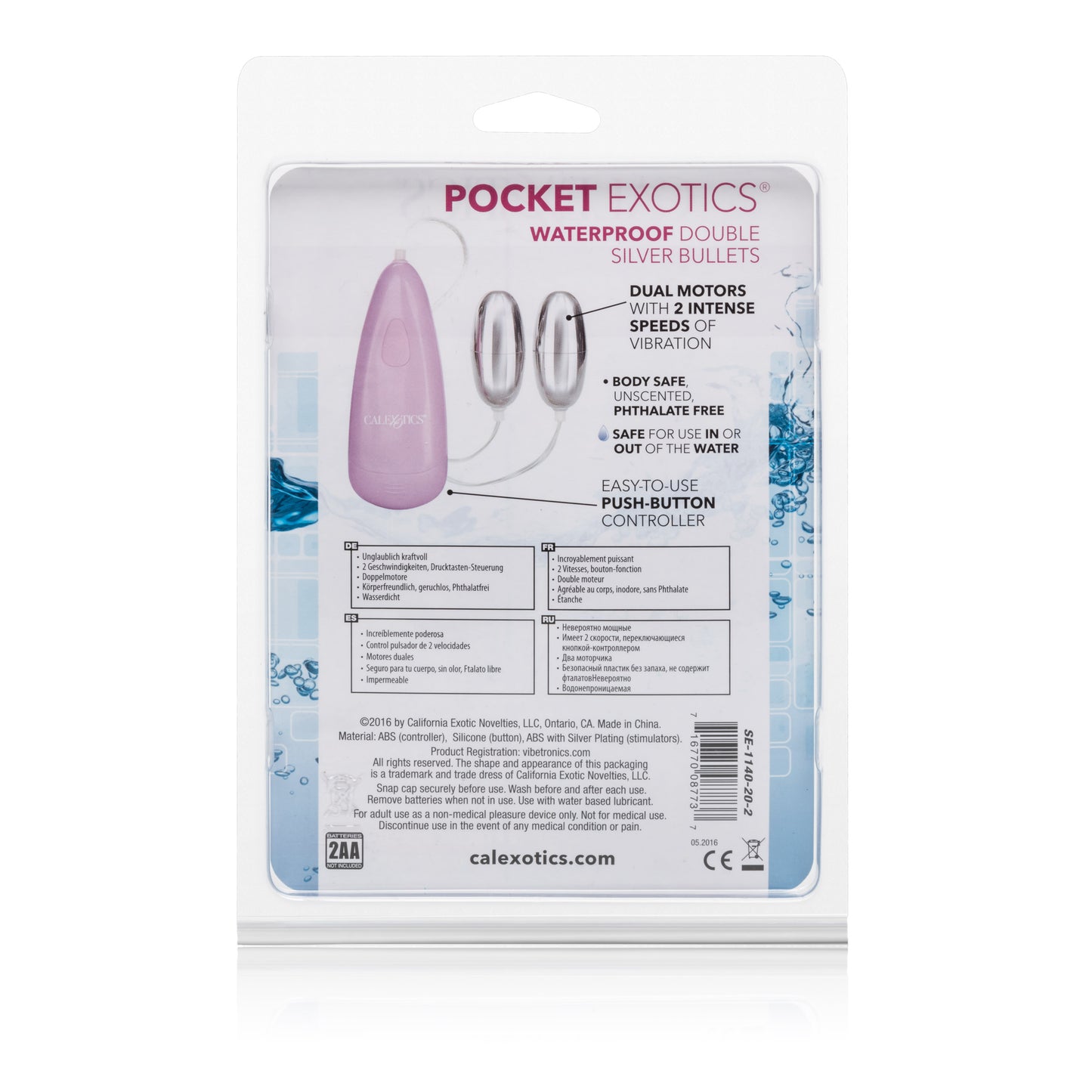Pocket Exotics Waterproof Double Silver Bullets -  Pink