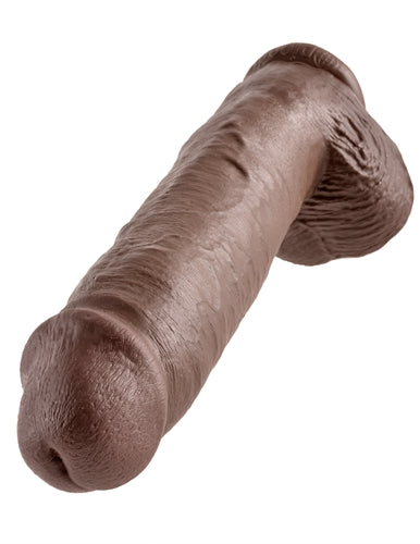 King Cock 11 Inch Cock With Balls - Brown