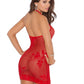 Lace Halter Dress - One Size - Red EM-1564R