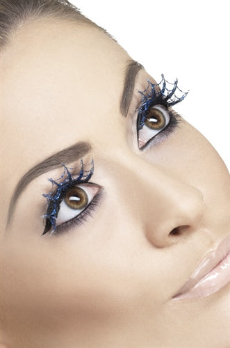 Blue Glitter Spiderweb Eyelashes FV-23186