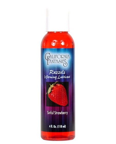 Razzels Warming Lubricant - Sinful Strawberry - 4 Oz. Bottle CF-RSS-04