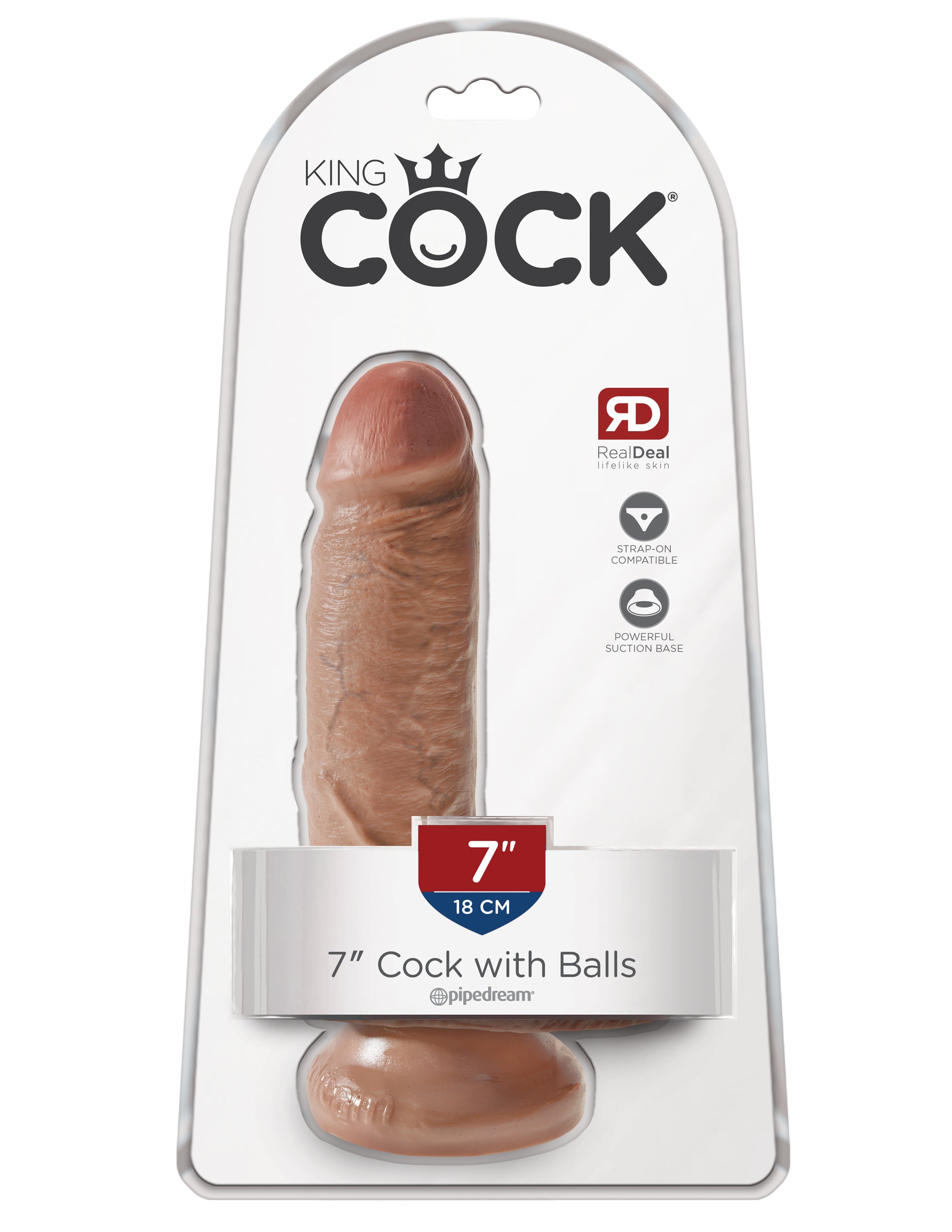 King Cock  7" Cock With Balls - Tan PD5506-22