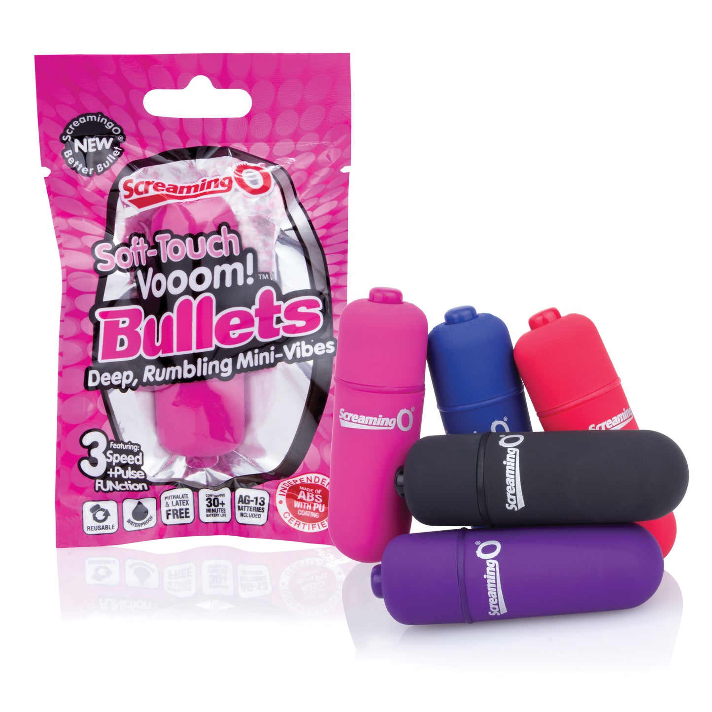 Soft-Touch Vooom! Bullets - 20 Count Pop Box Display - Assorted Colors STV-110D