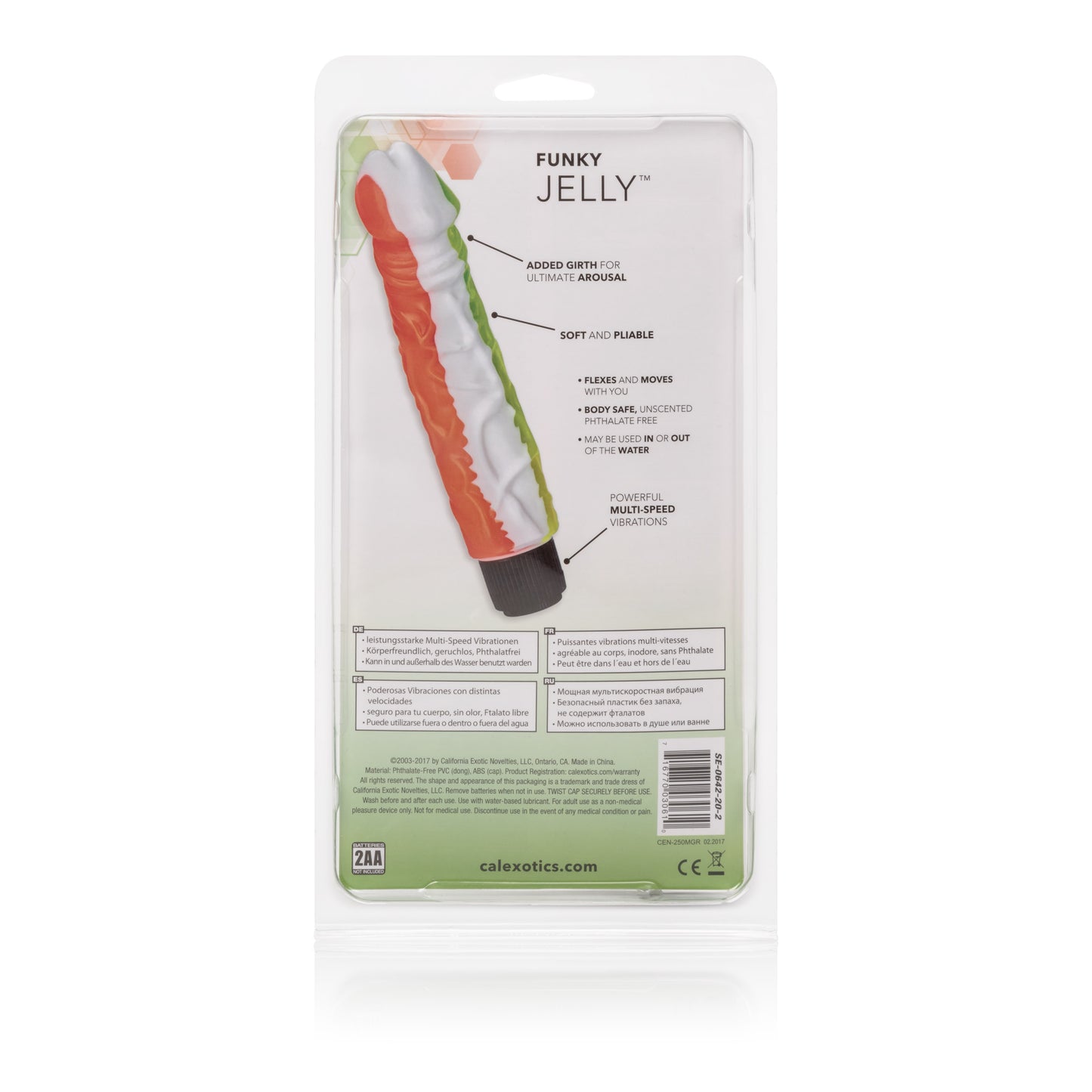 Funky Jelly Vibe 8 Inches - Orange/green