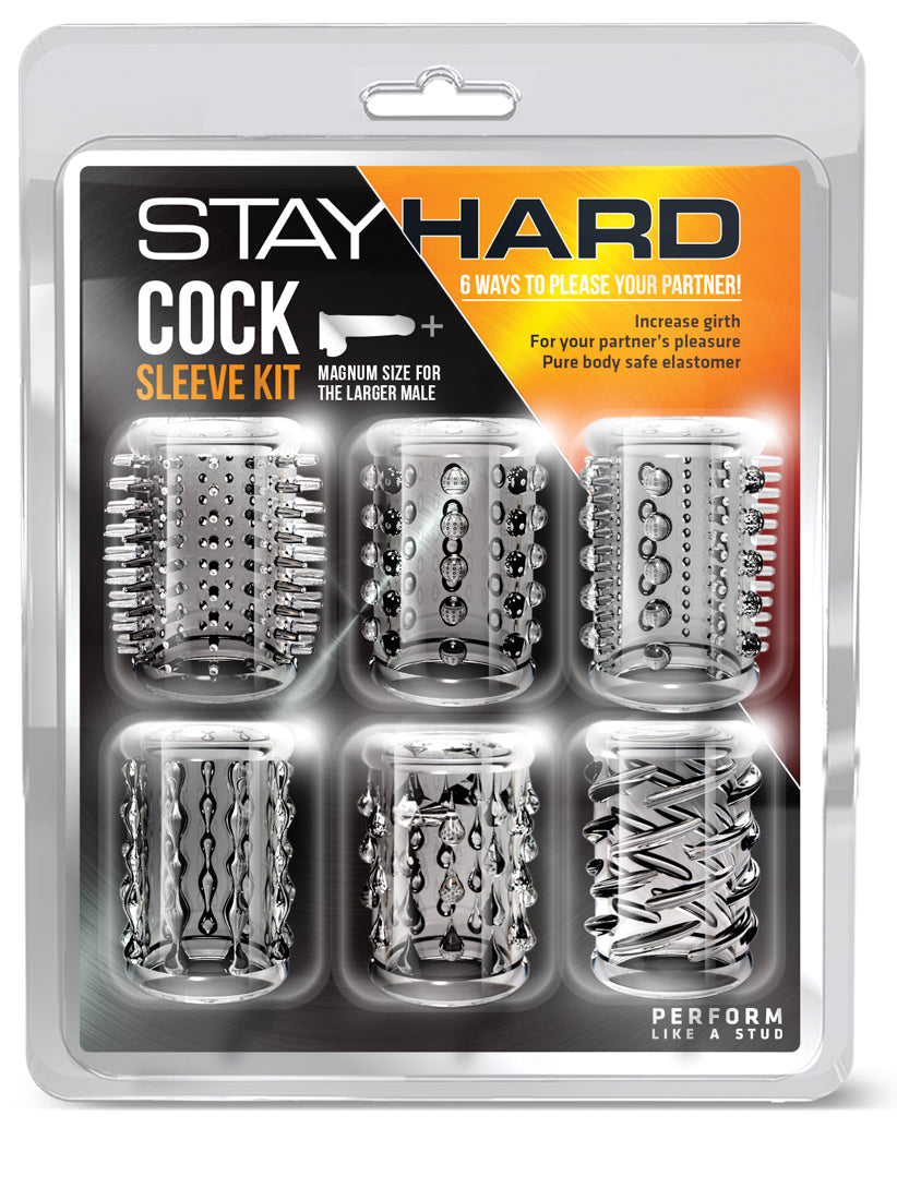 Stay Hard Cock Sleeve Kit - Clear BL-60612