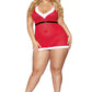 Santa Baby Chemise - Queen Size - Lipstick Red
