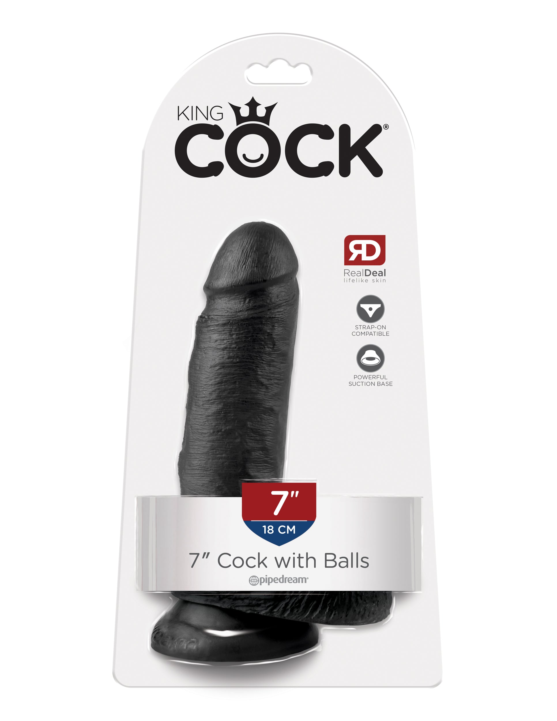 King Cock 7-Inch Cock With Balls - Black PD5506-23