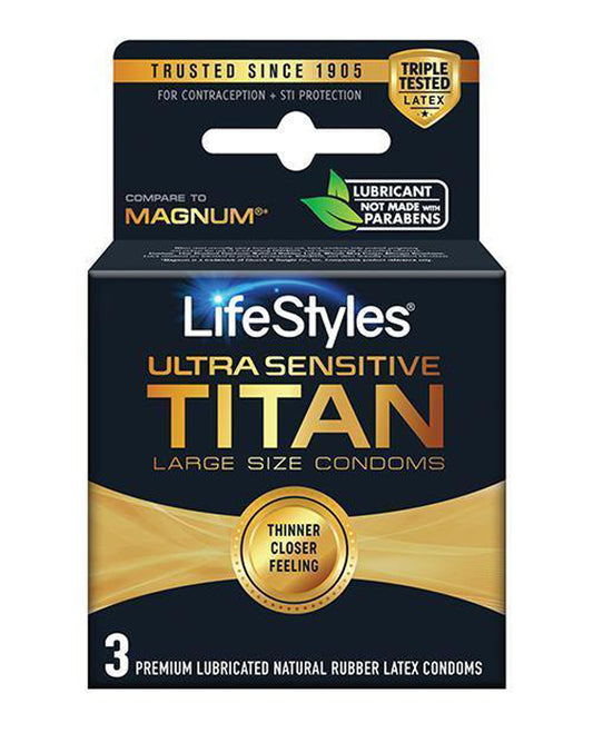 Lifestyles Ultra Sensitive Titan Large 3 Pack LS3042