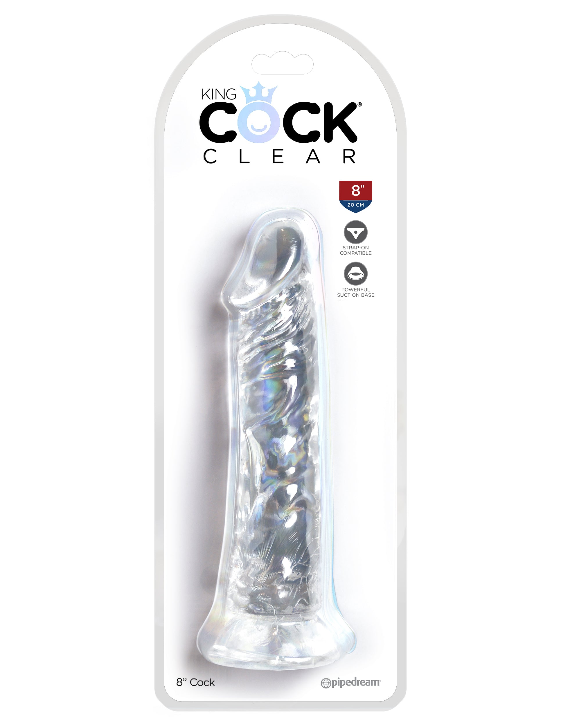 King Cock Clear 8" Cock PD5757-20
