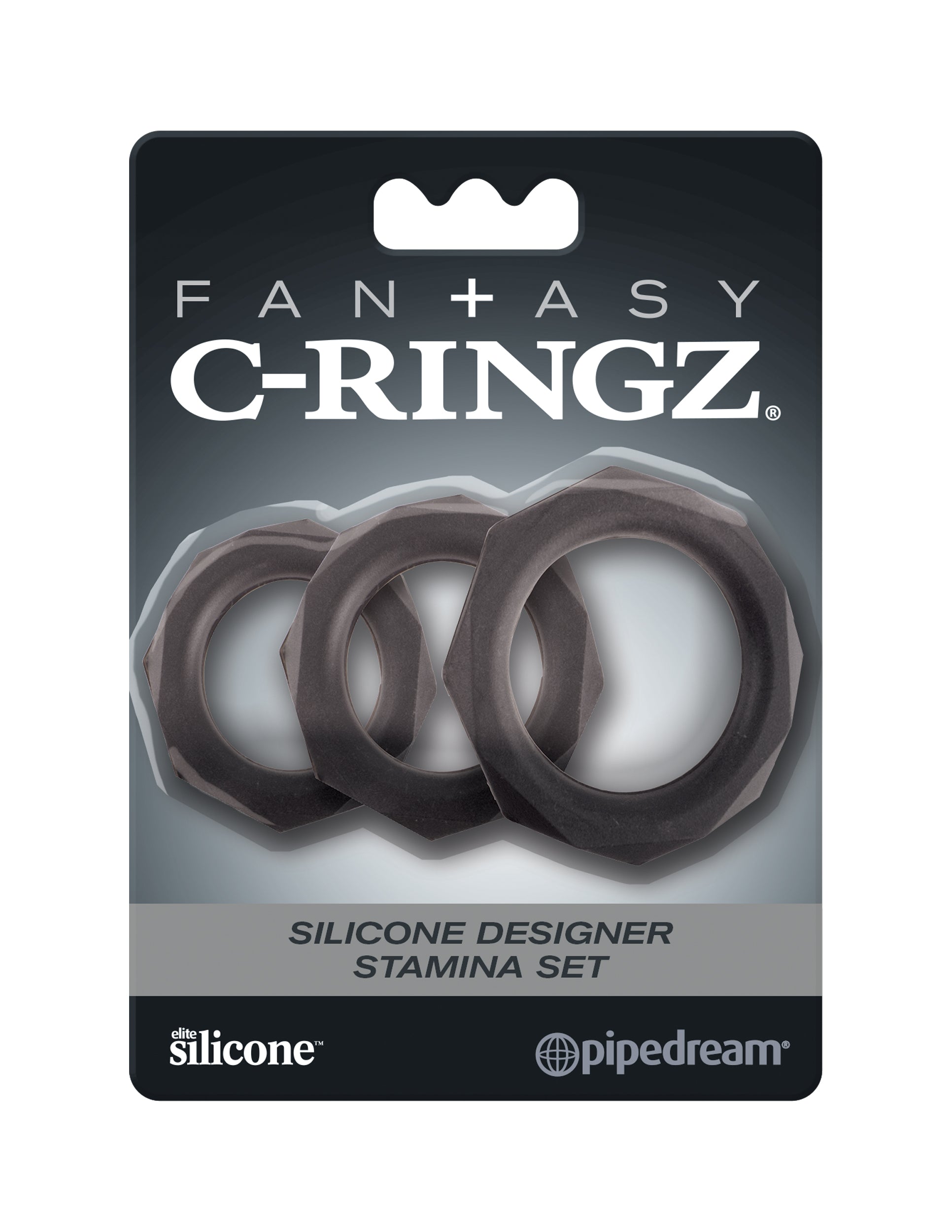 Fantasy C-Ringz Silicone Designer Stamina Set  Black PD5967-23