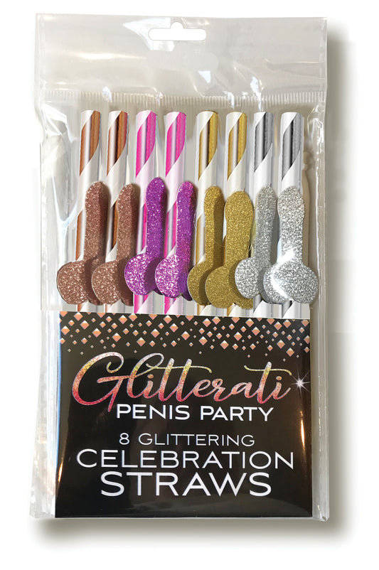 Glitterati Penis Party Celebration Straws - 8  Count CP-1031