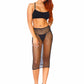 Rhinestone Fishnet Convertible Tube Dress - One  Size - Black